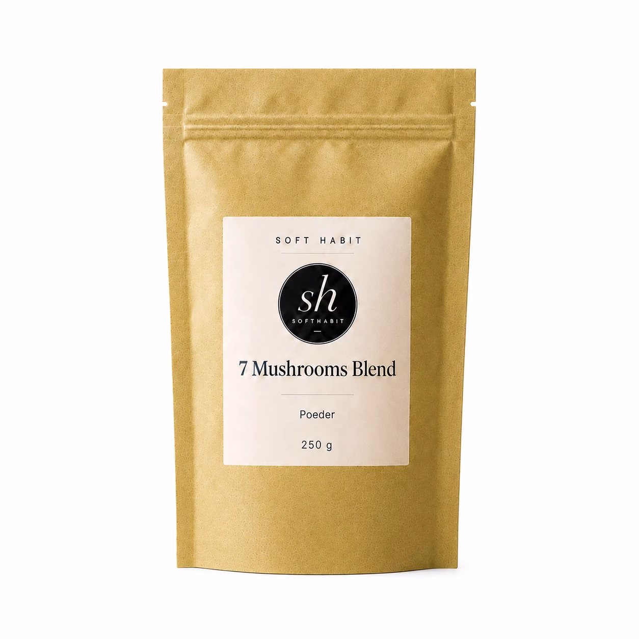 Soft Habit 7 Mushrooms Blend 250 g op een witte achtergrond