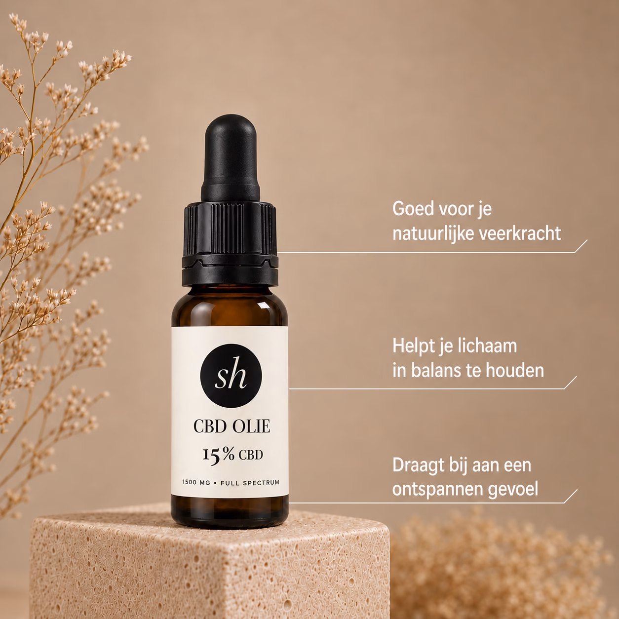 CBD olie 15% voordelen voor veerkracht, balans en ontspanning