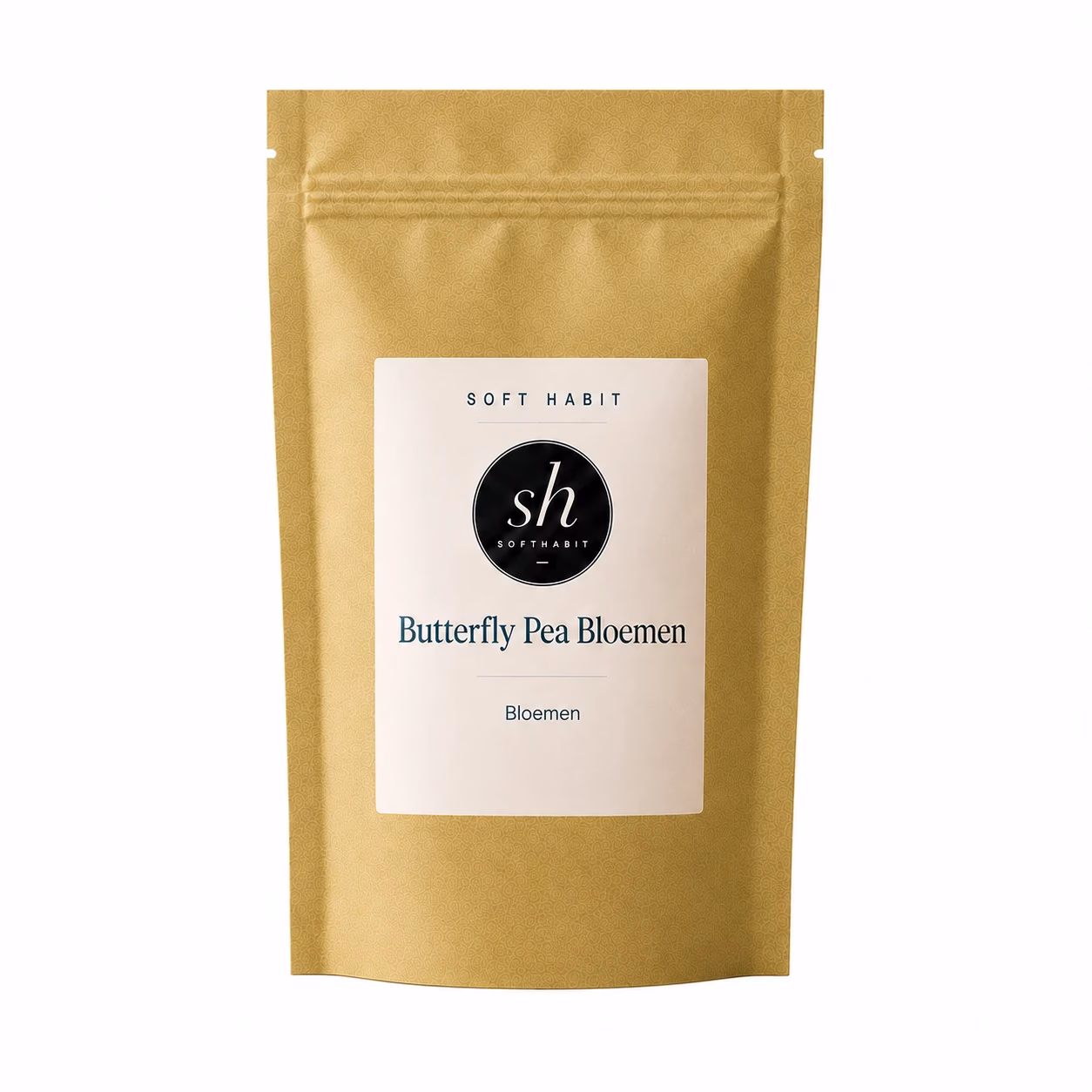 Soft Habit Butterfly Pea Bloemen 50 g op een witte achtergrond