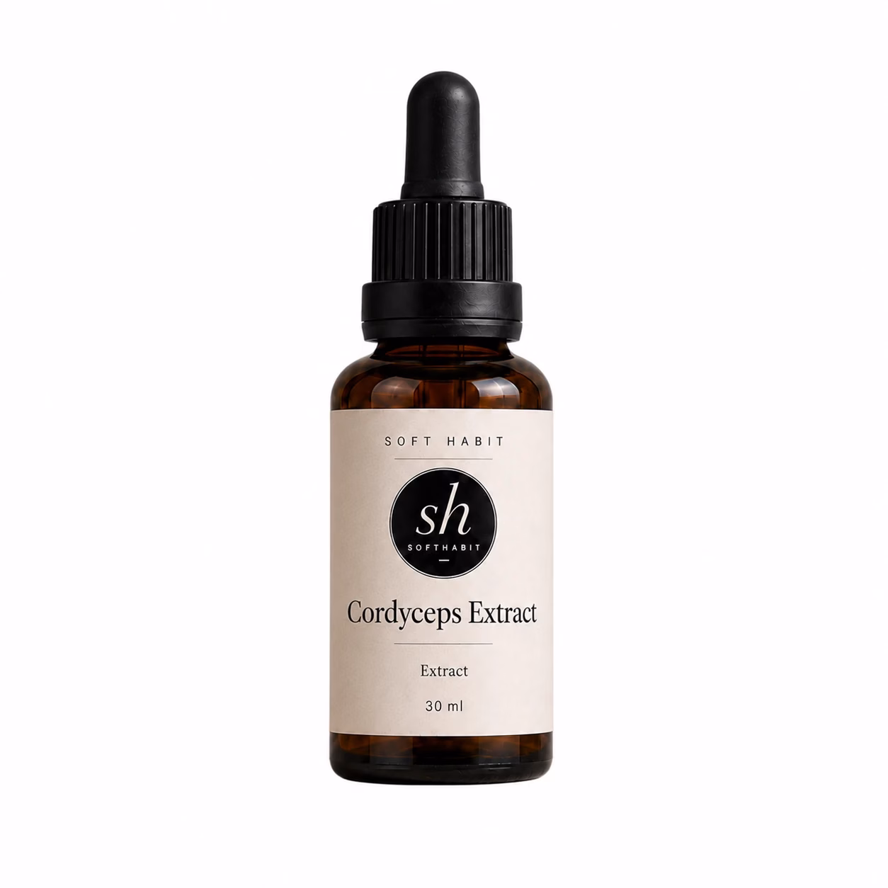 Soft Habit Cordyceps Extract op een witte achtergrond