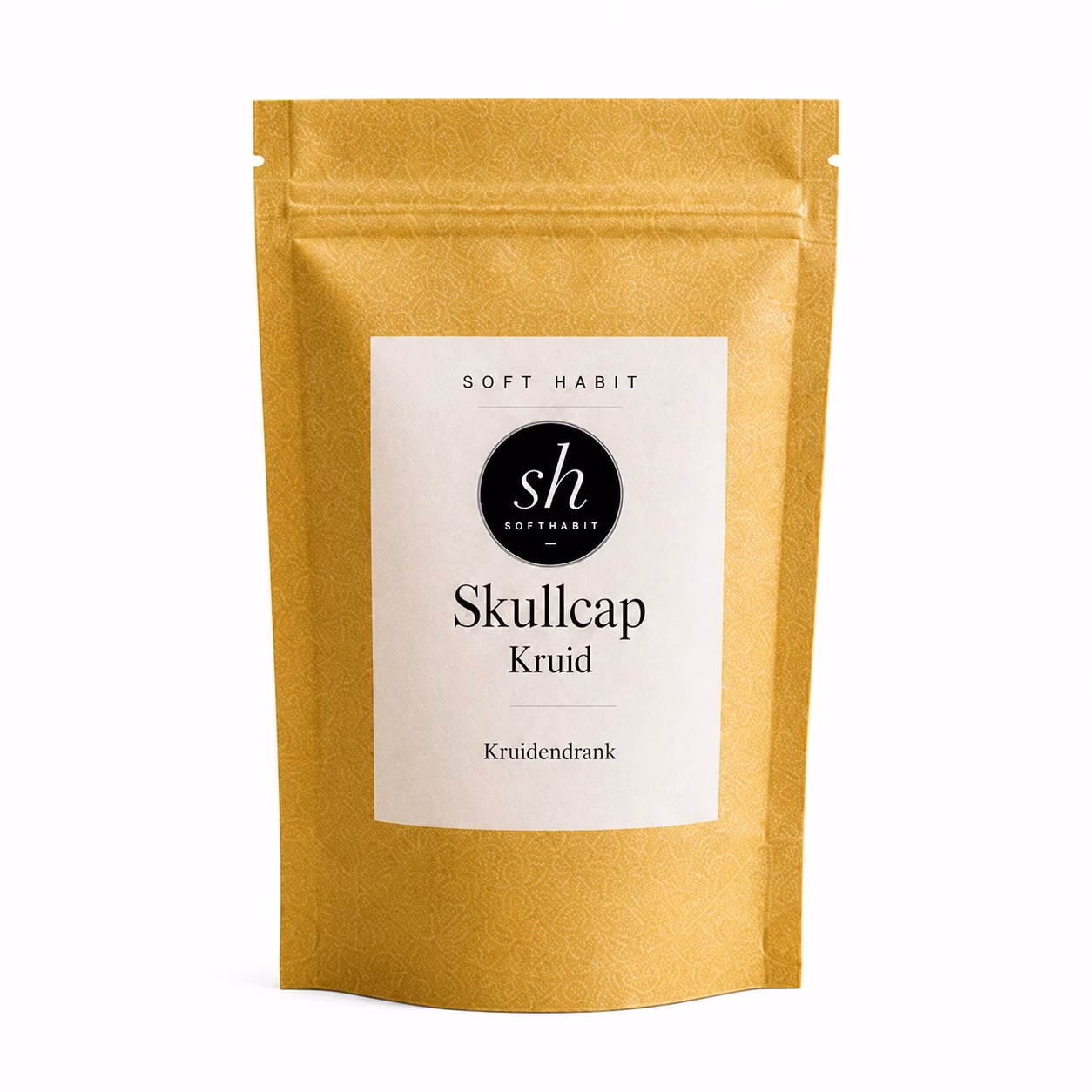 Soft Habit Skullcap Glidkruid 250 g op een witte achtergrond