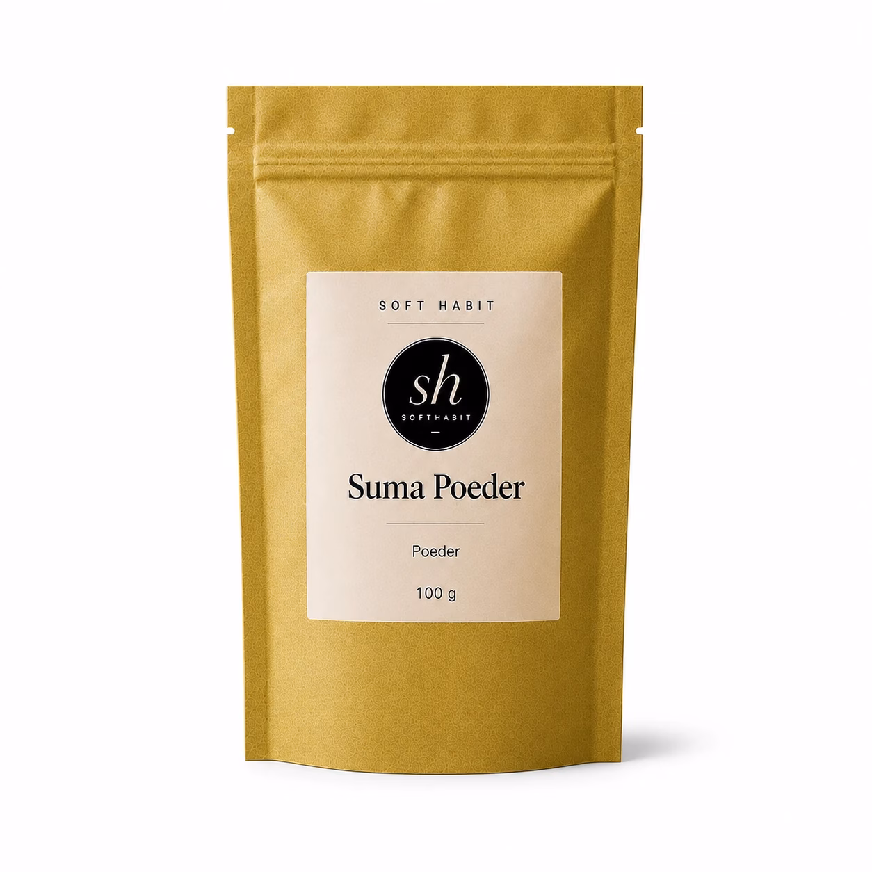 Soft Habit Suma Poeder Braziliaanse Ginseng op een witte achtergrond