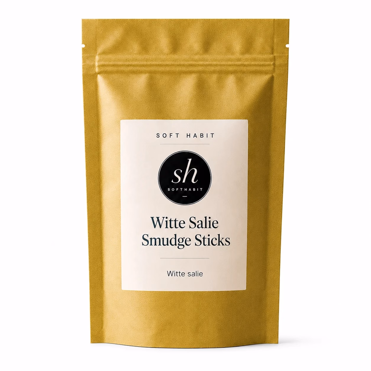 Soft Habit Witte Salie Smudge Sticks op een witte achtergrond